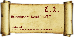 Buschner Kamilló névjegykártya